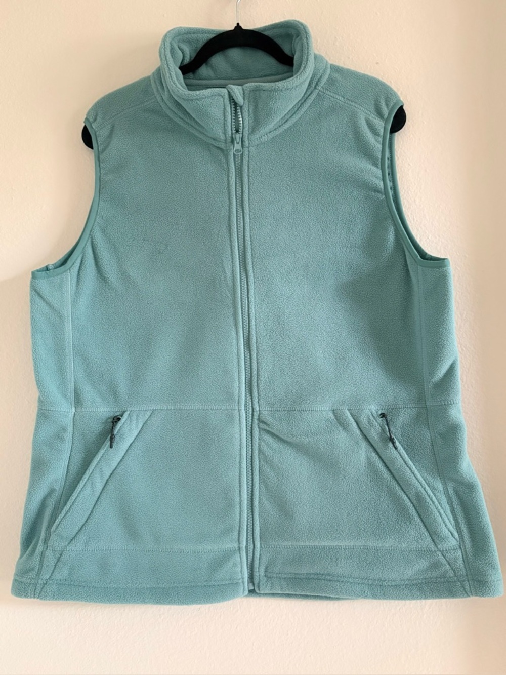 COUNTRY STORE Plush Fleece Zip Front Vest l Dusty Teal | Size XL